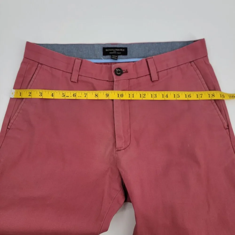 Banana Republic Emerson Chino Men's Pants 33x34 Red Straight Leg Casual Cotton